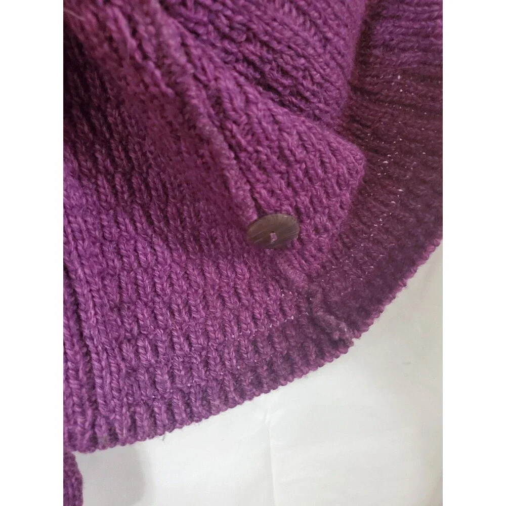 Kilronan Knitwear Cardigan Merino Wool Cable Knit Ireland 3/4 Sleeve Size Large